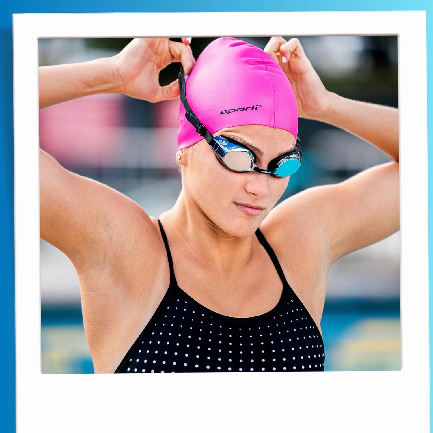 Sporti Silicone Swim Cap for Women & Men, Adult, Vibrant Lightweight Swimming, Non-Slip, Easy Wear, Removal, Protects Hair