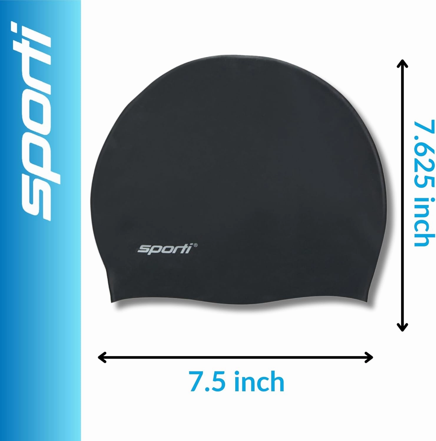 Sporti Silicone Swim Cap for Women & Men, Adult, Vibrant Lightweight Swimming, Non-Slip, Easy Wear, Removal, Protects Hair