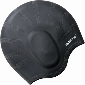 Sporti Solid Ear Protection Silicone Swim Cap