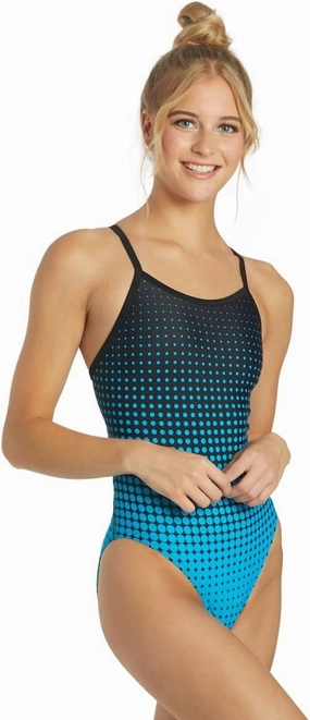 Sporti Thin Strap Athletic One Piece Swimsuit for Women - Solid Bathing Swimsuits for Competiton - Multi Color Selection