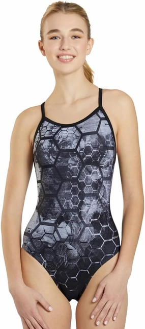 Sporti Thin Strap Athletic One Piece Swimsuit for Women - Solid Bathing Swimsuits for Competiton - Multi Color Selection