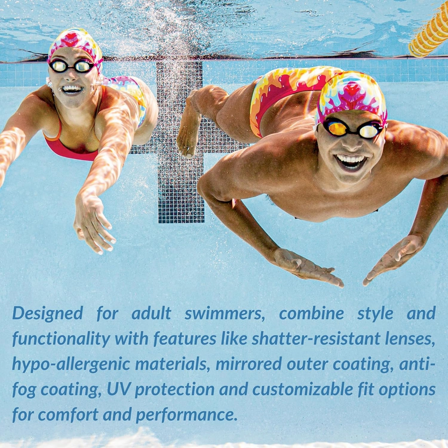 Sporti Unisex Adult Antifog S2/S3 Mirrored Goggle - Anti-fog lenses, Sleek Goggles For Swimming With Durable Construction
