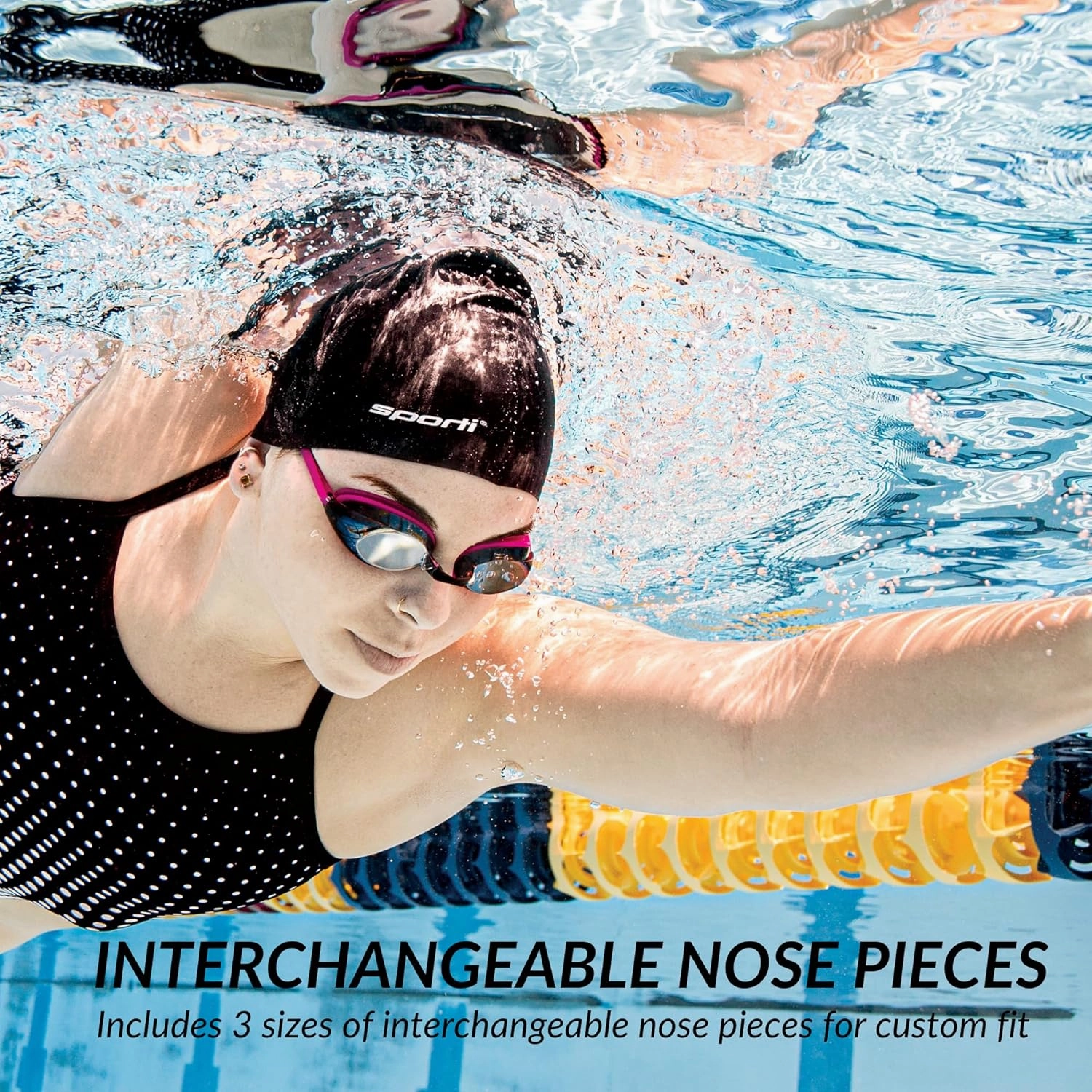 Sporti Unisex Adult Antifog S2/S3 Mirrored Goggle - Anti-fog lenses, Sleek Goggles For Swimming With Durable Construction