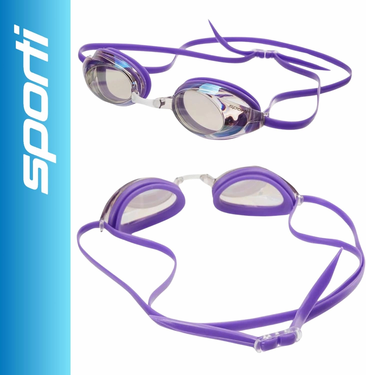 Sporti Unisex Adult Antifog S2/S3 Mirrored Goggle - Anti-fog lenses, Sleek Goggles For Swimming With Durable Construction