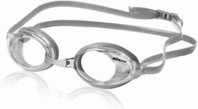 Sporti Unisex Adult Swimming Goggles, Antifog Swim Goggles for Men & Women, Shatter-resistant, Double Silicone Thin Straps, Variety Designs - S2 - Clear Lens/Silver Frame