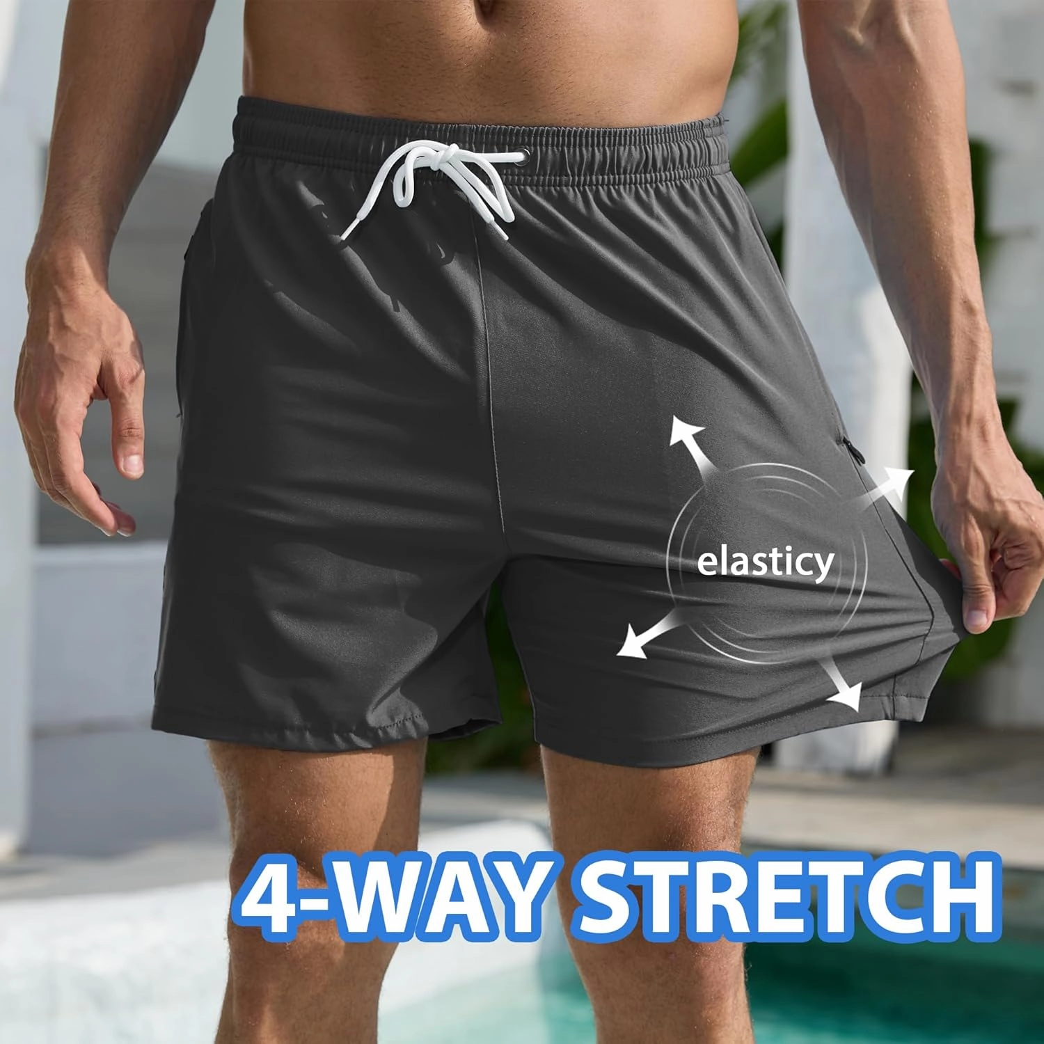 Srnede Mens Swim Trunks Swim Shorts Board Shorts Quick Dry Beach Shorts Swimwear Bathing Suits with Compression Line