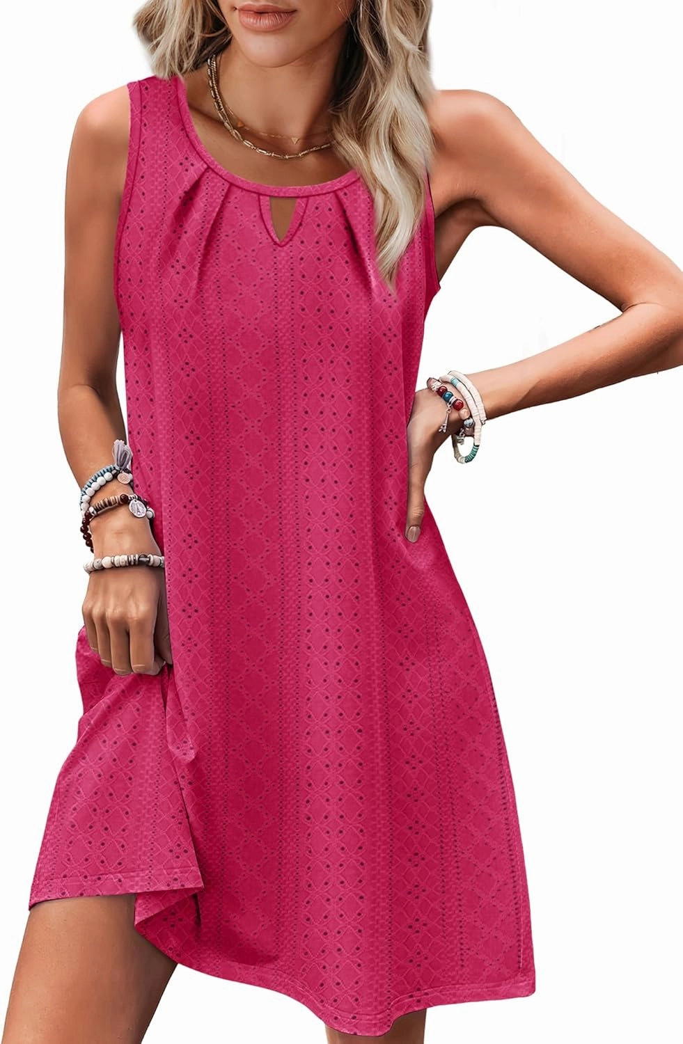 Summer Dresses for Women Sleeveless Beach Vacation Coverup with Pockets (S-2XL)