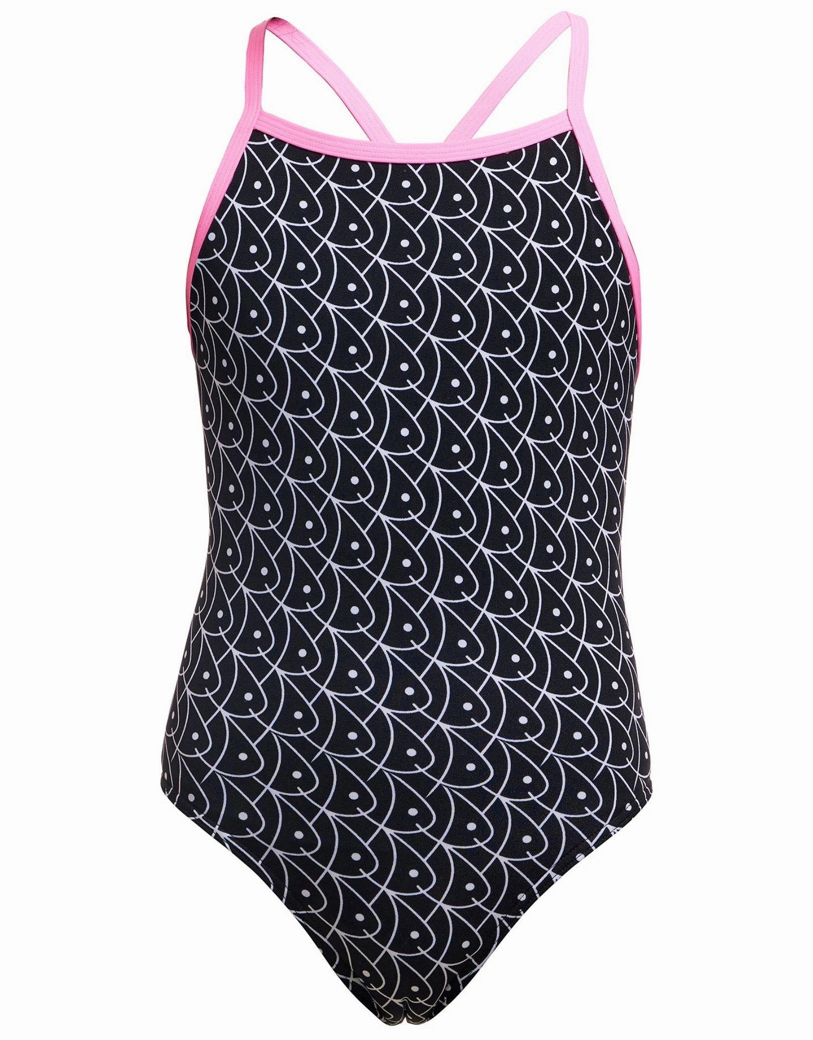 Summer Fish Tie Me Tight Swimsuit -Black/Pink