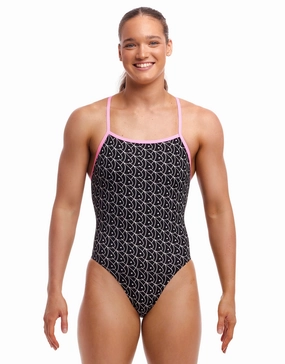 Summer Fish Tie Me Tight Swimsuit -Black/Pink