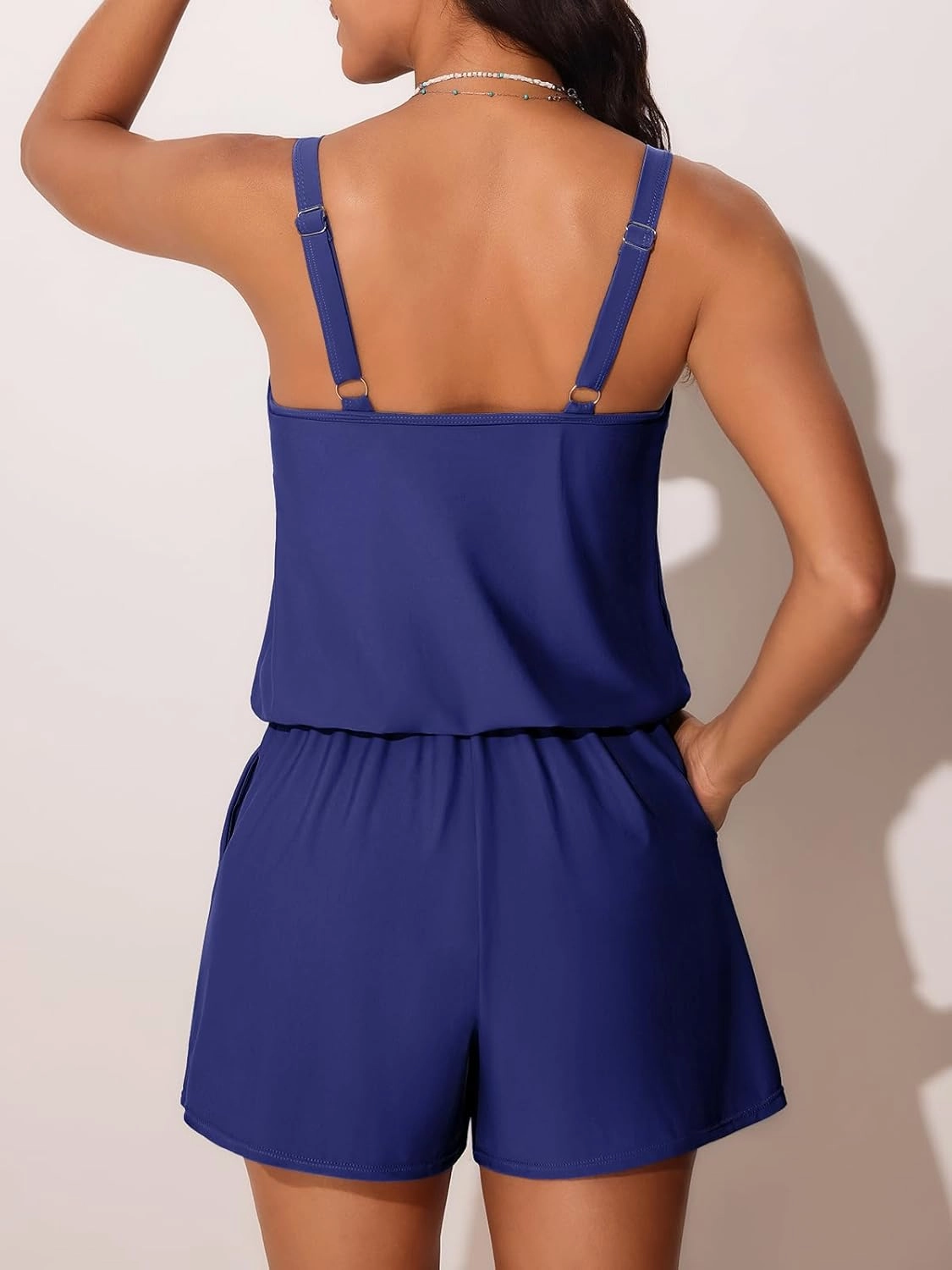 Summer Mae Swim Romper Women's One Piece Swimsuits with Pockets 2025 Blouson Modest Bathing Suits