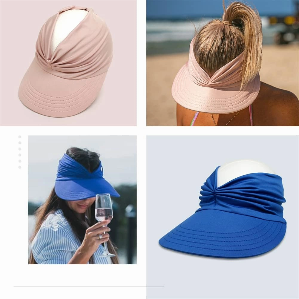 Sun Hat Women Sun Beach Visor Cap UV Protection with Wide Brim for Sports Beach Golf Hiking