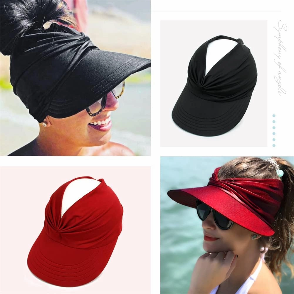 Sun Hat Women Sun Beach Visor Cap UV Protection with Wide Brim for Sports Beach Golf Hiking
