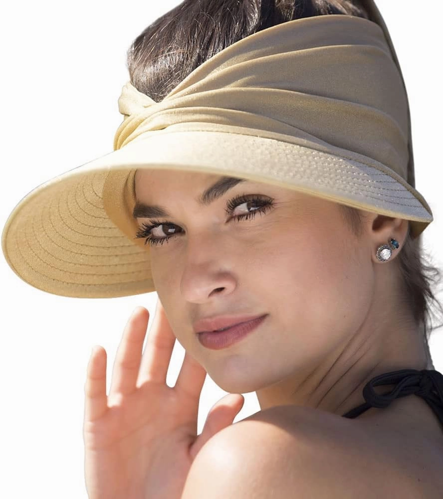 Sun Hat Women Sun Beach Visor Cap UV Protection with Wide Brim for Sports Beach Golf Hiking