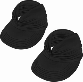 Sun Hats for Women UV Protection Sun Visor Wide Brim Summer Hats with Ponytail