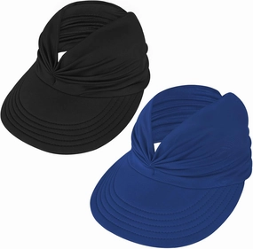 Sun Hats for Women UV Protection Sun Visor Wide Brim Summer Hats with Ponytail