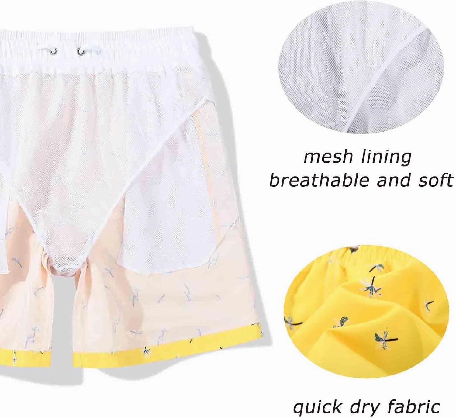 SUNDAY ROSE 3 Pack Mens Swim Trunks with Mesh Lining Quick Dry Swim Shorts Bathing Suit for Men