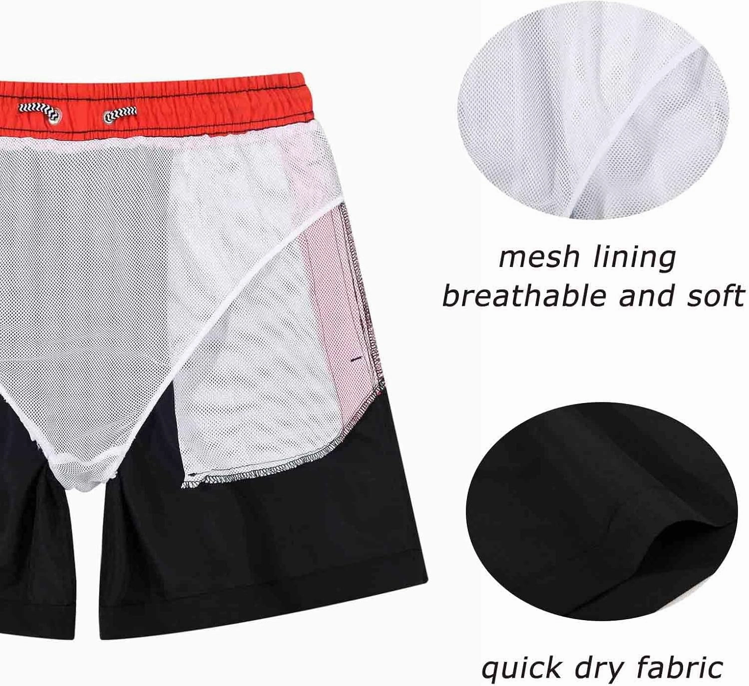 SUNDAY ROSE 3 Pack Mens Swim Trunks with Mesh Lining Quick Dry Swim Shorts Bathing Suit for Men
