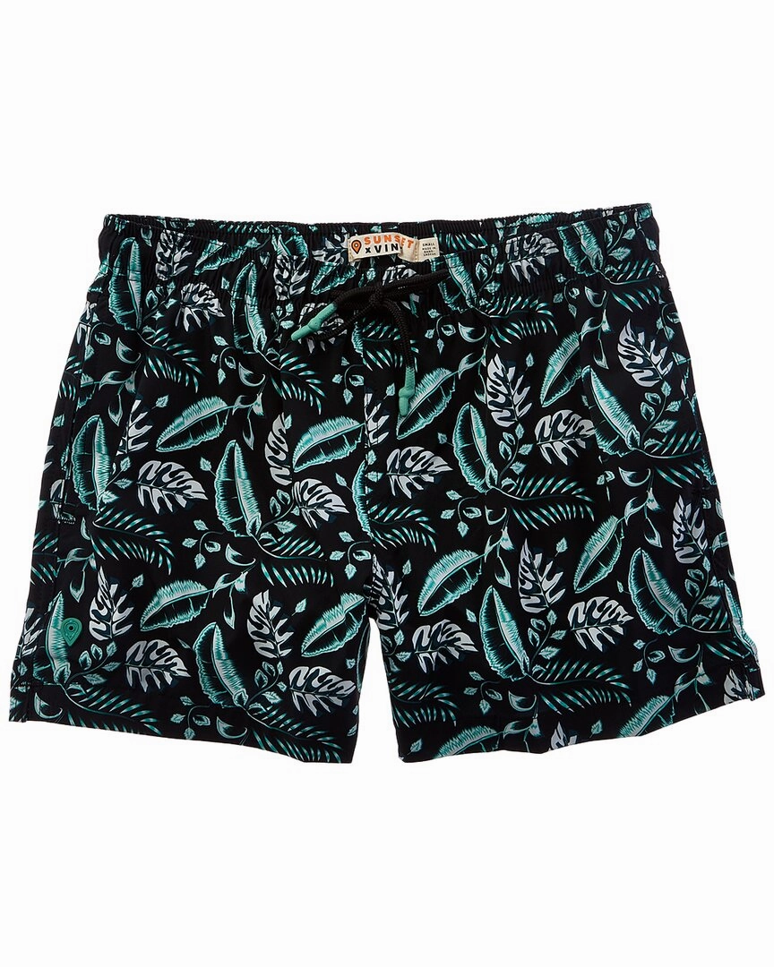Sunset and Vine Microfiber Woven Printed Swim Trunk