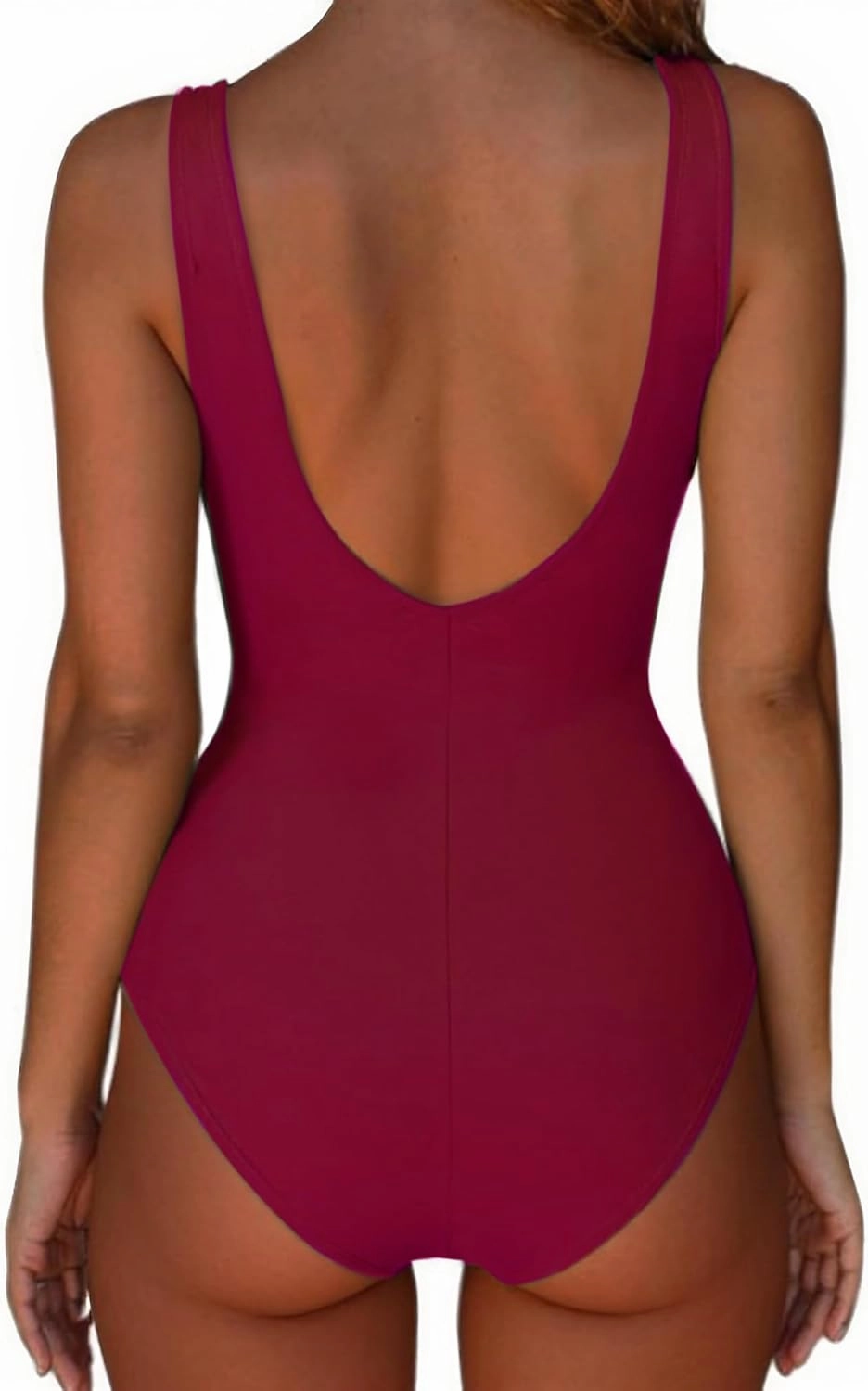 SUUKSESS Women One Piece Ruched Swimsuit Tummy Control Backless Bathing Suit