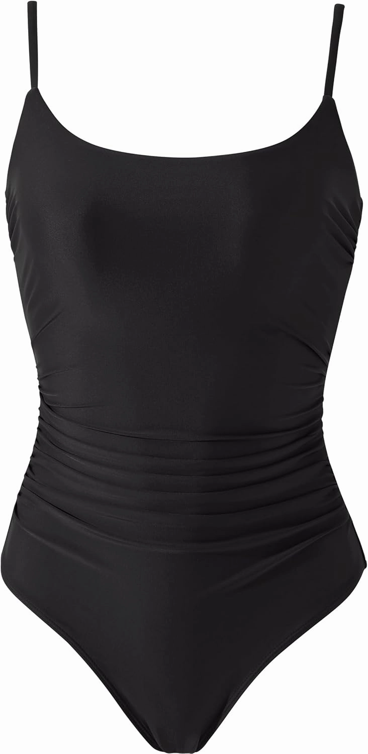 SUUKSESS Women One Piece Tummy Control Swimsuit Crisscross Backless Bathing Suit