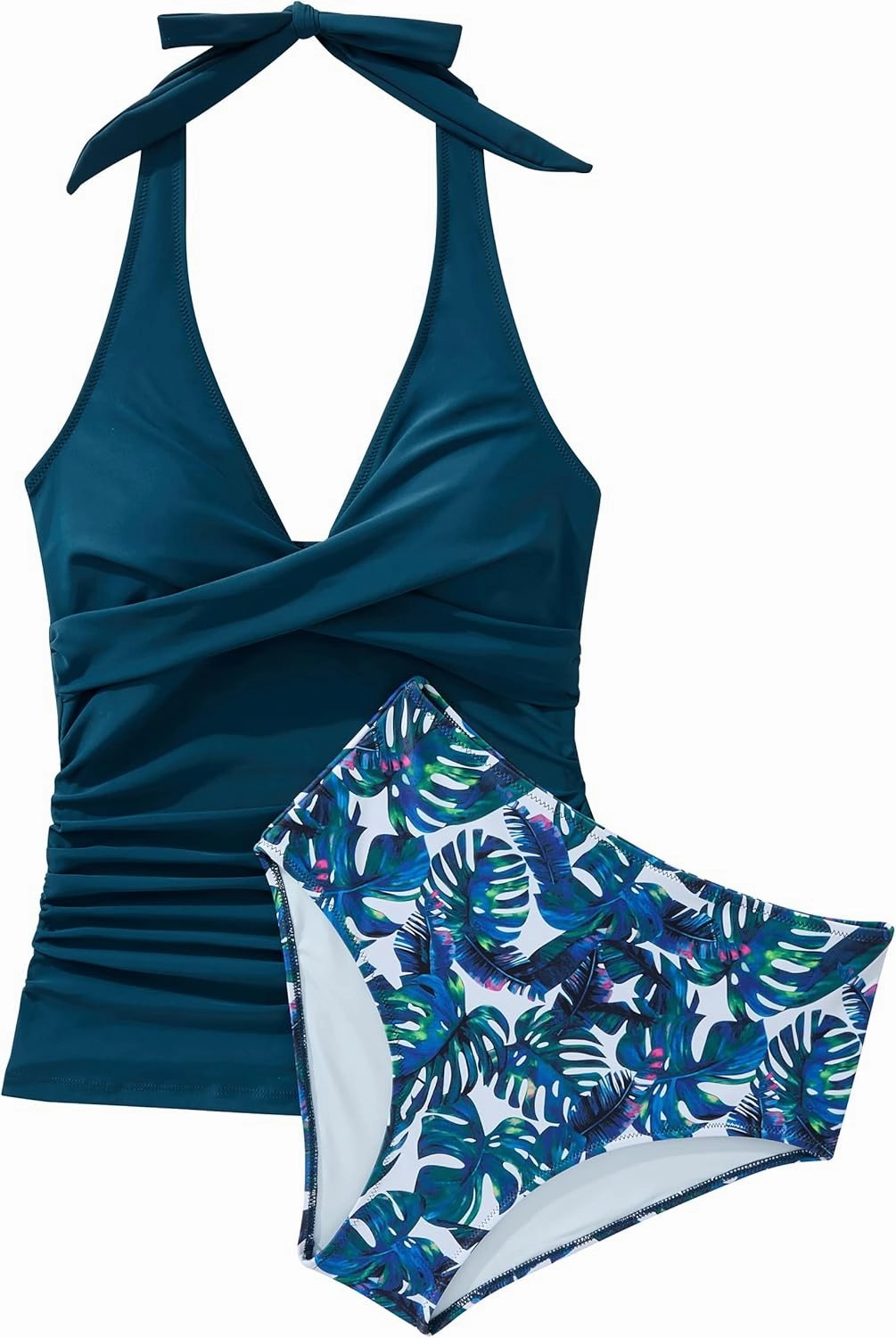 SUUKSESS Women Sexy Halter Tankini Bathing Suit Slimming Tummy Control Swimsuit