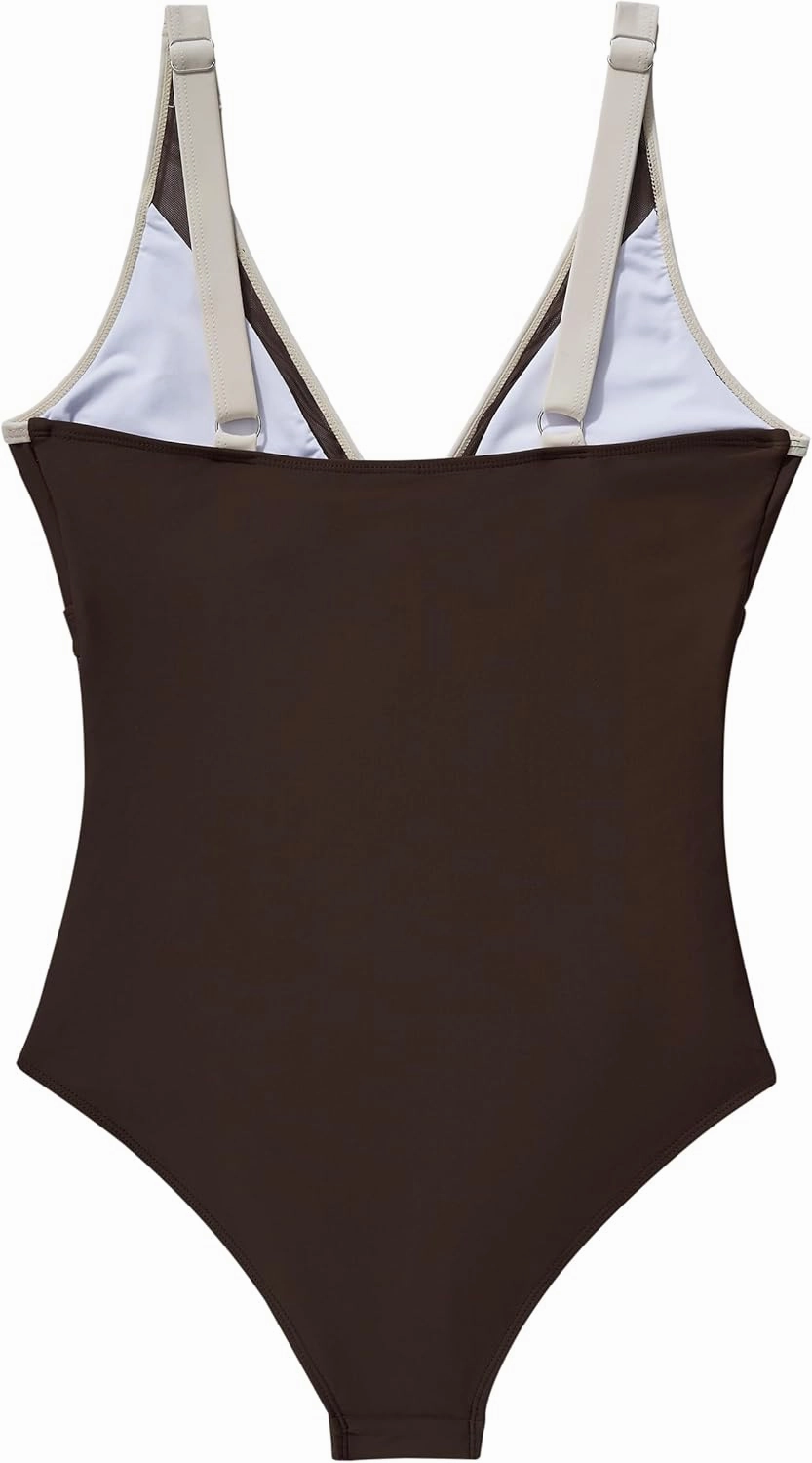 SUUKSESS Women Sexy Mesh Tummy Control Swimsuit Push Up High Waisted Bathing Suit