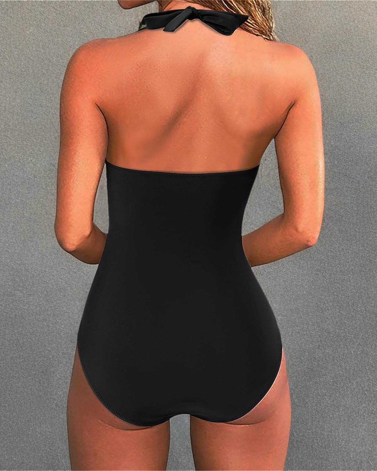 SUUKSESS Women Sexy Tummy Control One Piece Swimsuits Halter Push Up Bathing Suits
