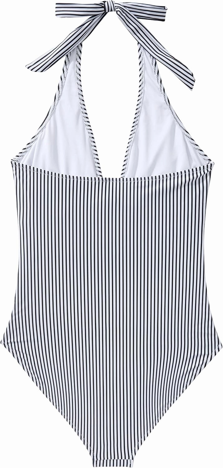 SUUKSESS Women Sexy Tummy Control One Piece Swimsuits Halter Push Up Bathing Suits
