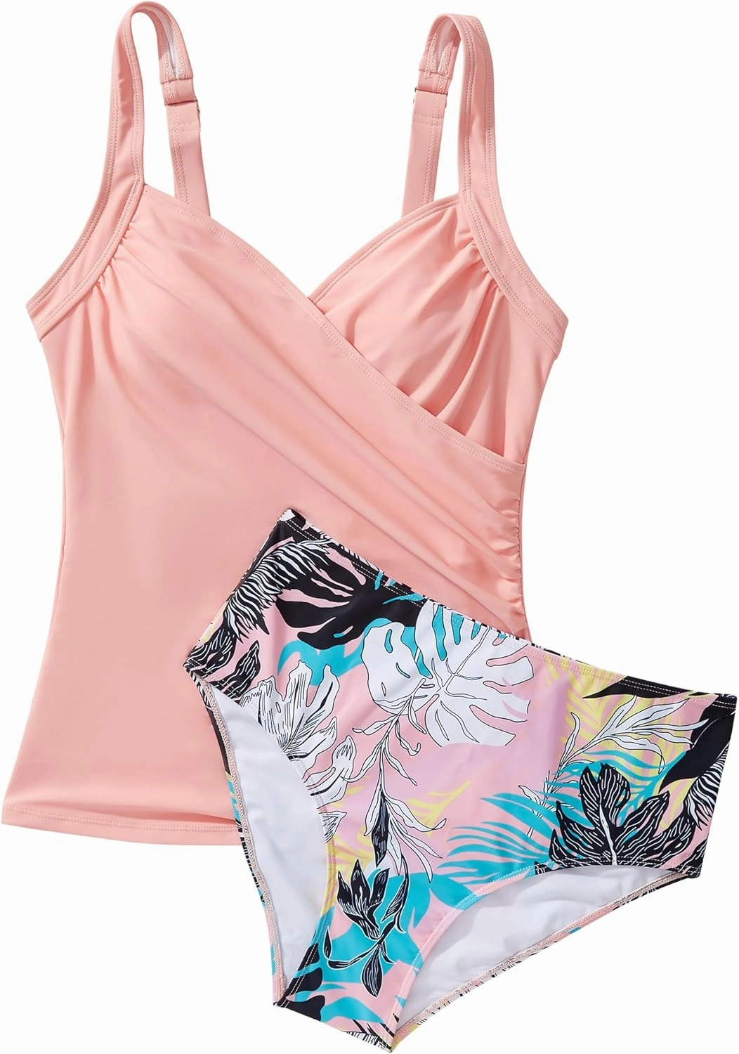 SUUKSESS Women Sexy Twist Push Up Tankini Swimsuit Tummy Control Bathing Suits