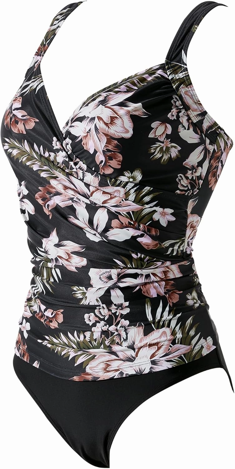 SUUKSESS Women Sexy Twist Push Up Tankini Swimsuit Tummy Control Bathing Suits