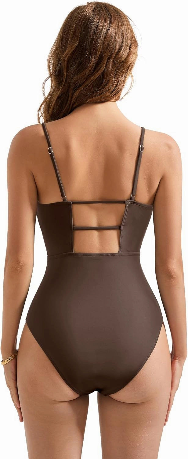 SUUKSESS Women Sexy Wrap Push Up One Piece Swimsuit Tummy Control Bathing Suit