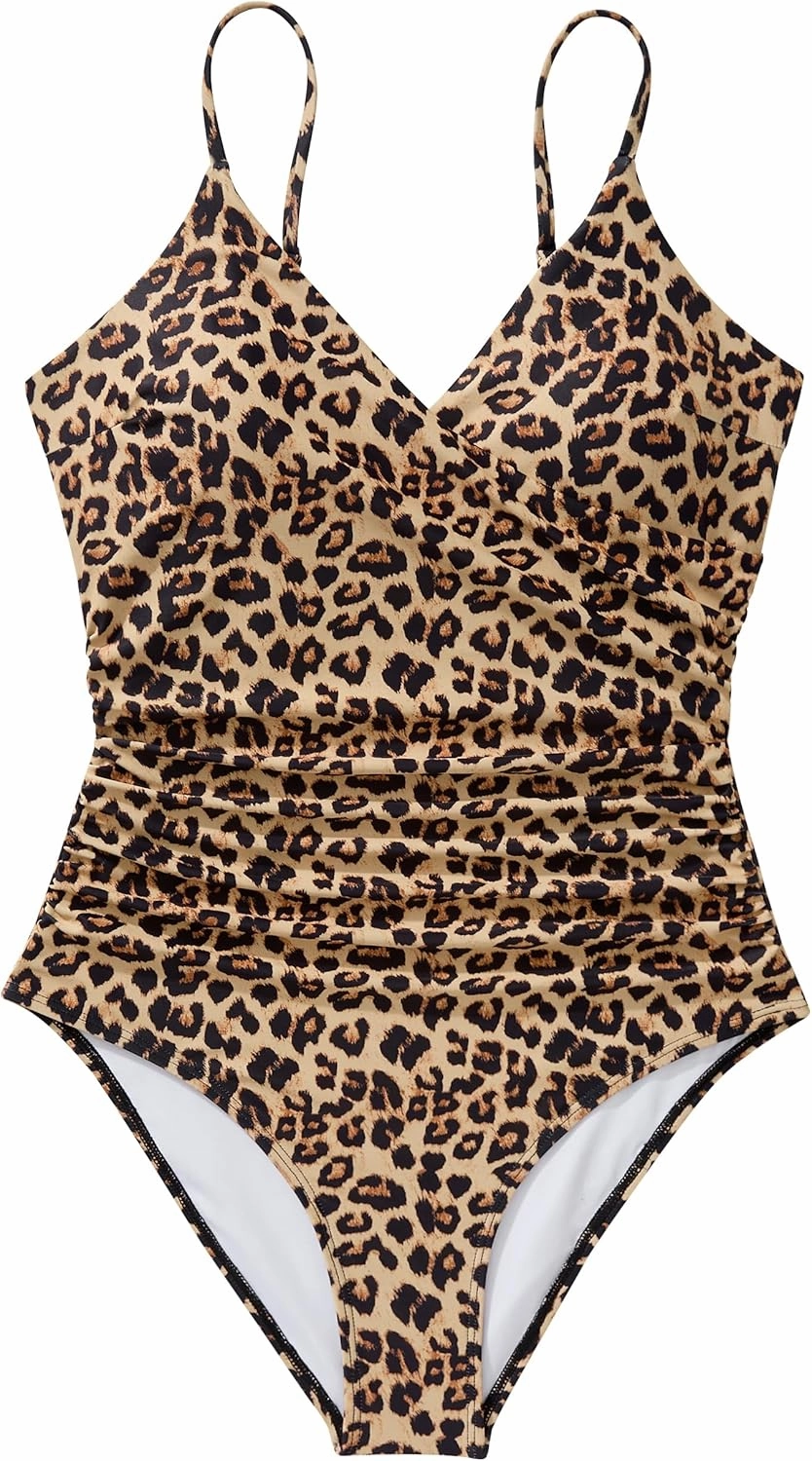 SUUKSESS Women Sexy Wrap Push Up One Piece Swimsuit Tummy Control Bathing Suit