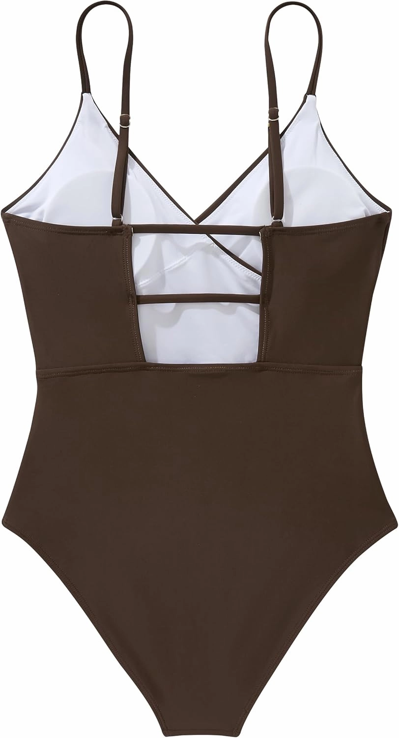 SUUKSESS Women Sexy Wrap Push Up One Piece Swimsuit Tummy Control Bathing Suit