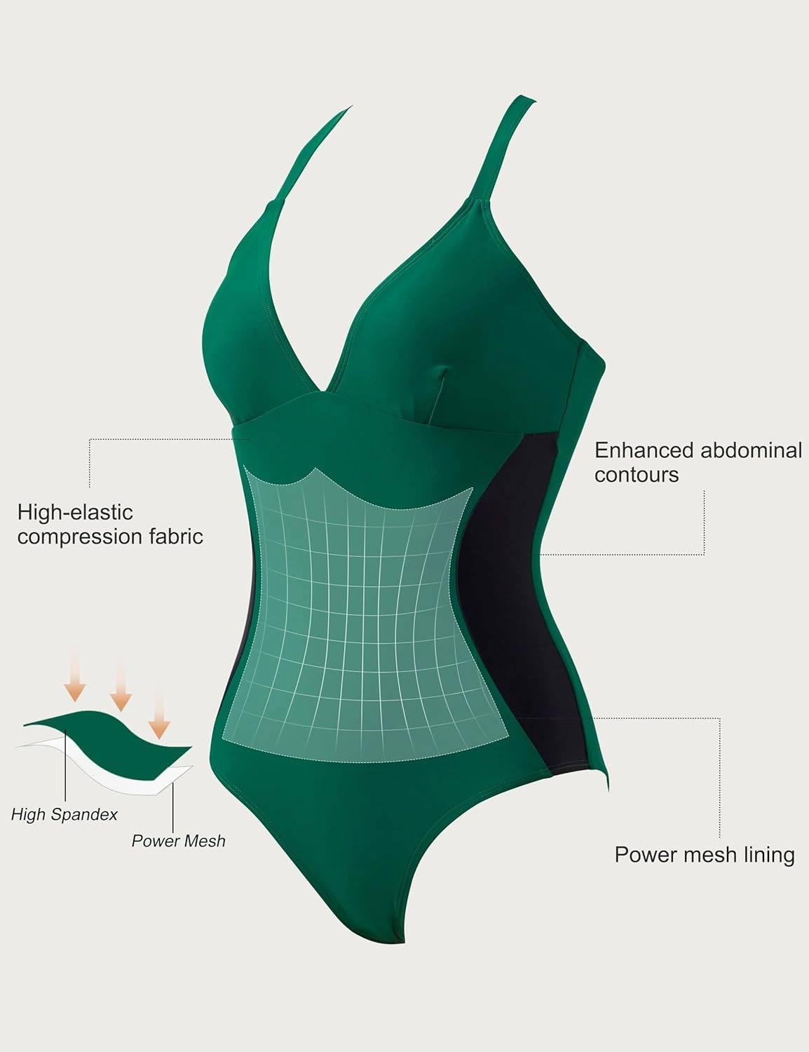 SUUKSESS Women Slimming Tummy Control One Piece Swimsuit Sexy Bathing Suit