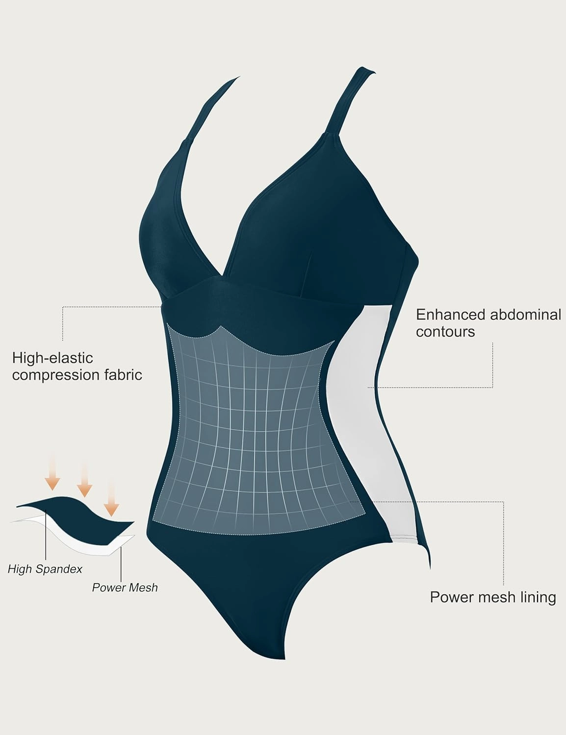 SUUKSESS Women Slimming Tummy Control One Piece Swimsuit Sexy Bathing Suit