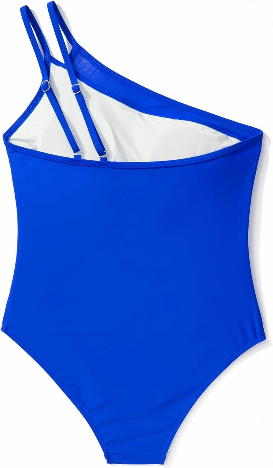 SUUKSESS Women Tummy Control One Piece Swimsuit Mesh One Shoulder Bathing Suit