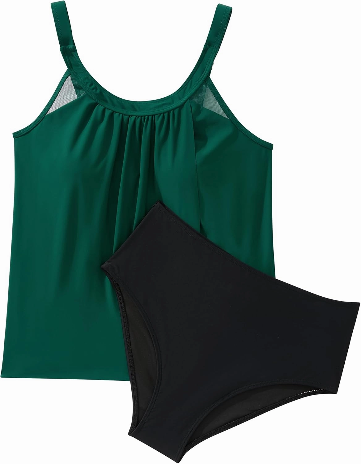 SUUKSESS Women Tummy Control Tankini Bathing Suit Ruffle High Waisted Swimsuit