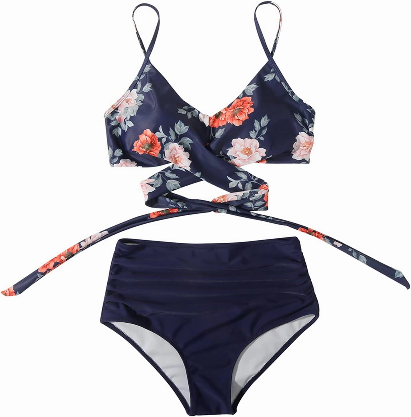 SUUKSESS Women Wrap Bikini Set Push Up High Waisted 2 Piece Swimsuits