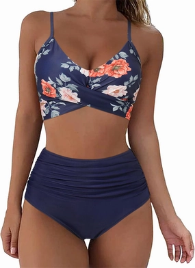 SUUKSESS Women Wrap Bikini Set Push Up High Waisted 2 Piece Swimsuits