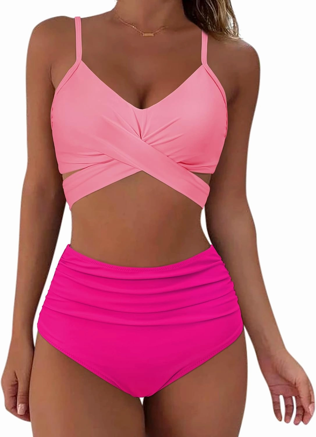 SUUKSESS Women Wrap Bikini Set Push Up High Waisted 2 Piece Swimsuits
