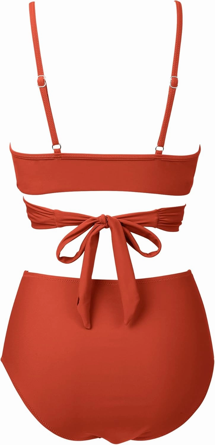 SUUKSESS Women Wrap Bikini Set Push Up High Waisted 2 Piece Swimsuits