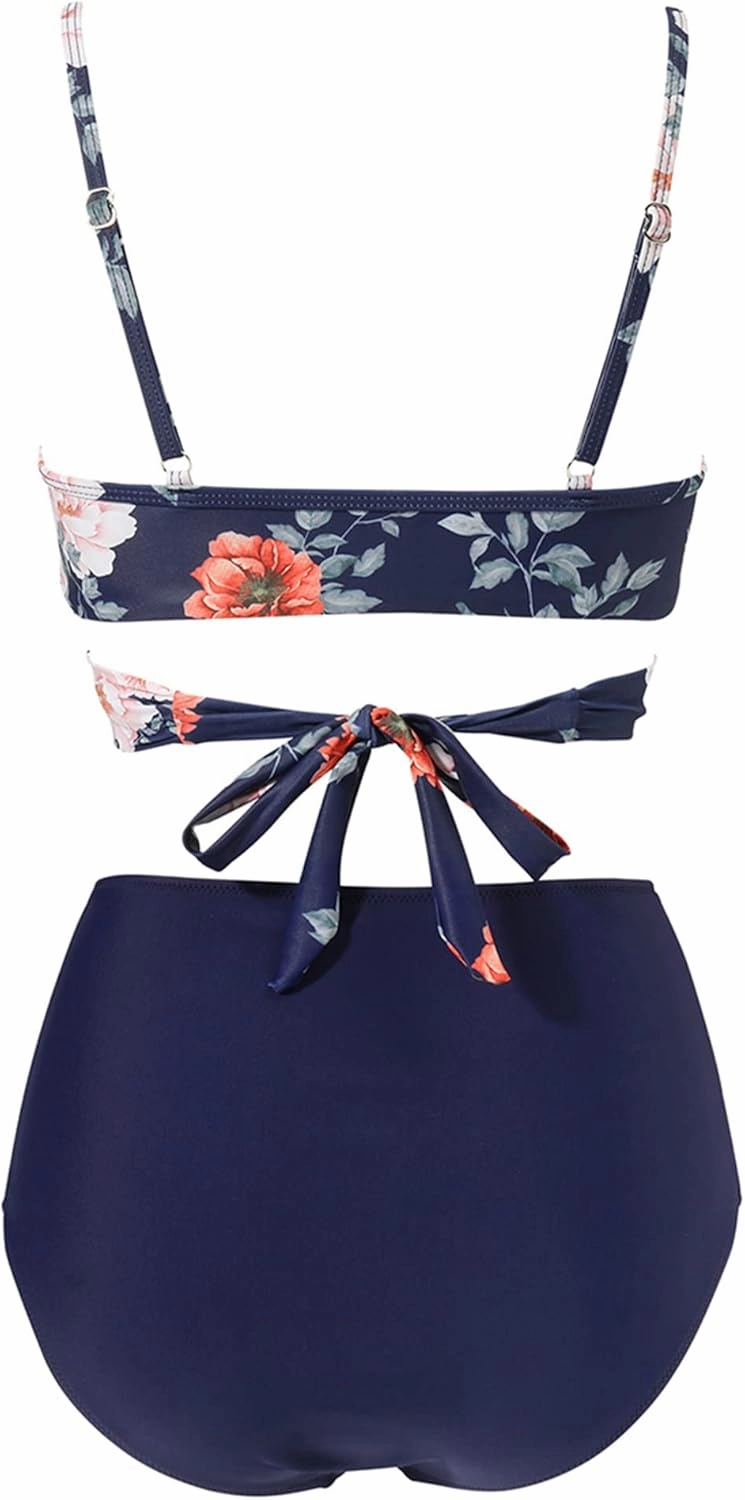 SUUKSESS Women Wrap Bikini Set Push Up High Waisted 2 Piece Swimsuits