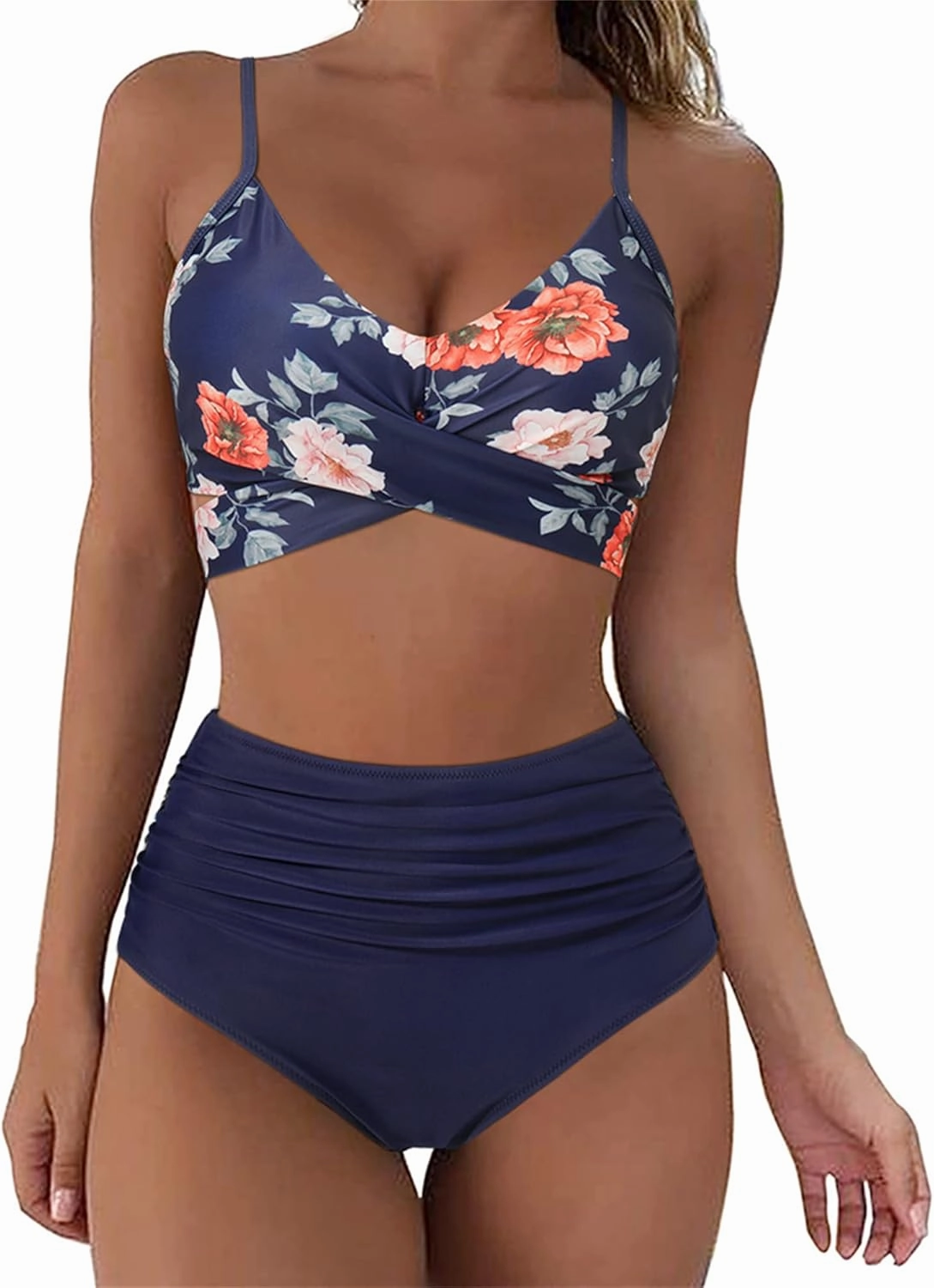 SUUKSESS Women Wrap Bikini Set Push Up High Waisted 2 Piece Swimsuits