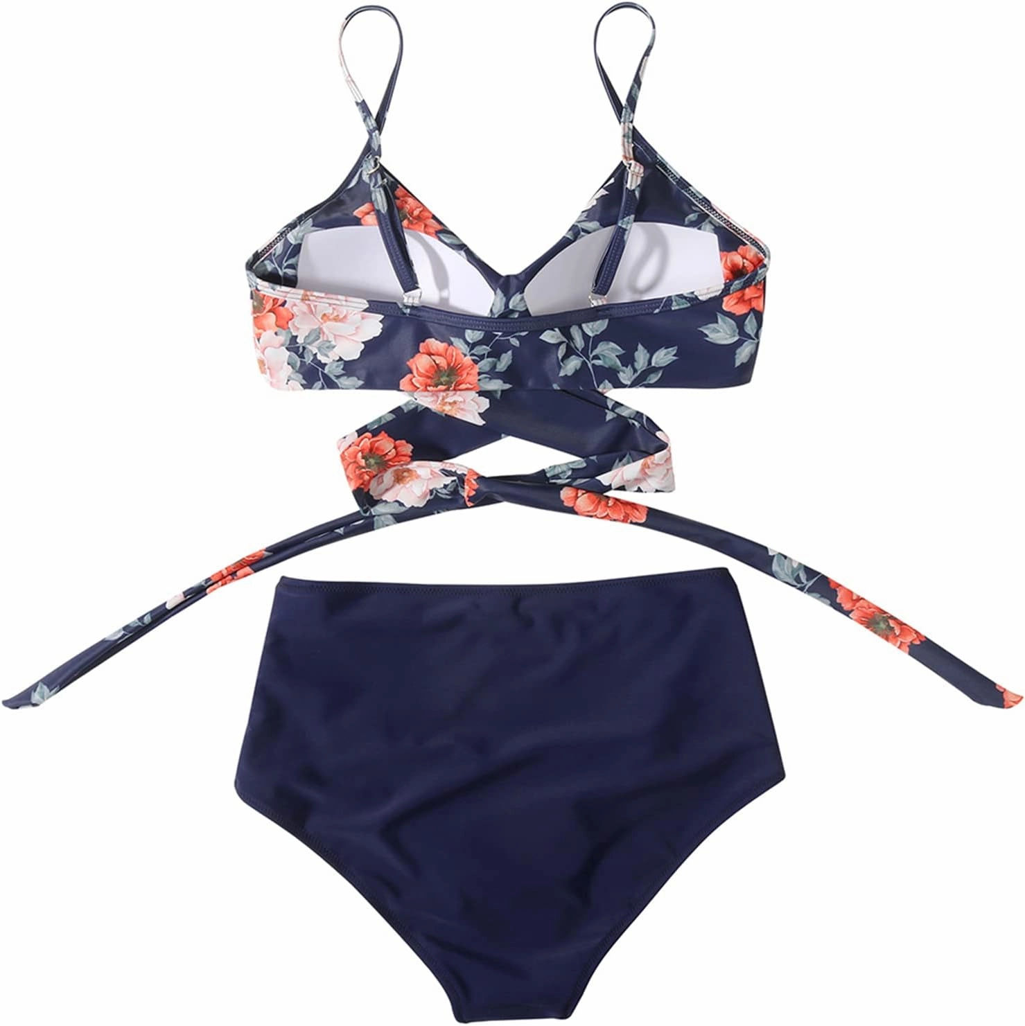 SUUKSESS Women Wrap Bikini Set Push Up High Waisted 2 Piece Swimsuits