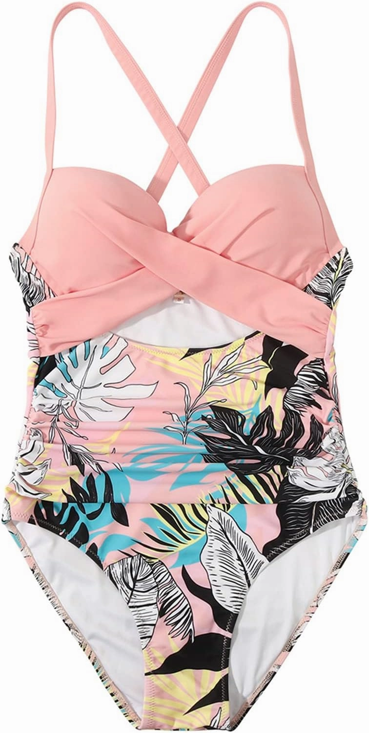 SUUKSESS Women Wrap Cut Out One Piece Swimsuit High Waisted Monokini Bathing Suit