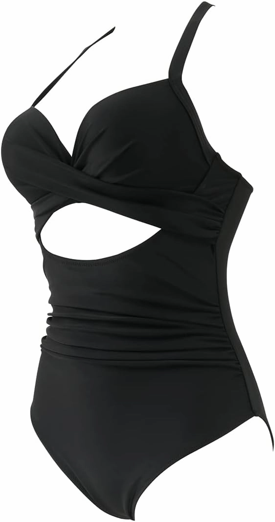 SUUKSESS Women Wrap Cut Out One Piece Swimsuit High Waisted Monokini Bathing Suit