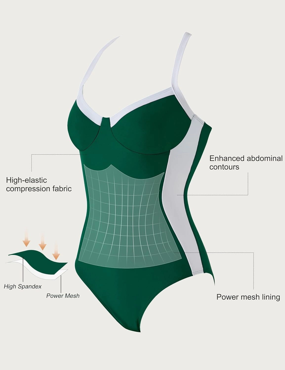 SUUKSESS Womens Tummy Control One Piece Swimsuit Sexy Crisscross Back Bathing Suit