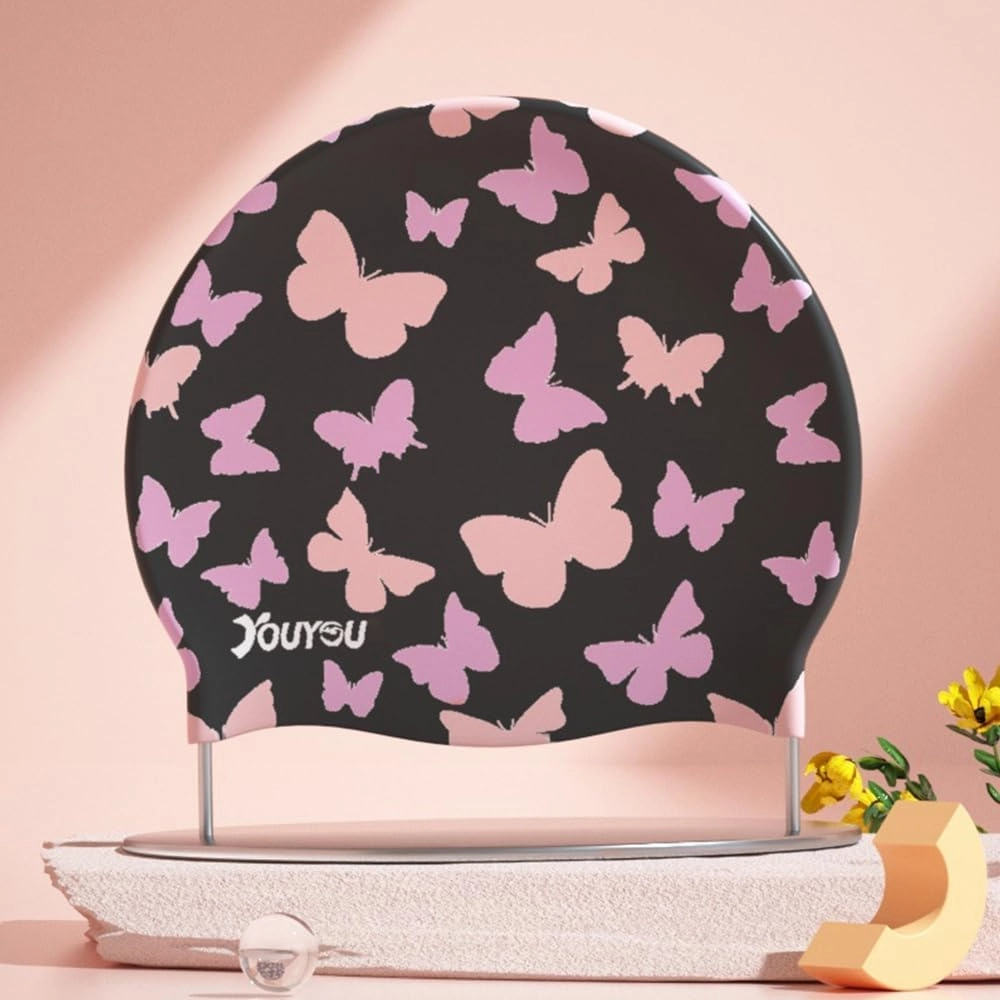 Swim Cap for Women & Men, YondestStars Silicone Swimming Cap Bathing Caps for Long & Short Hair, Swimming Accessories for Adult