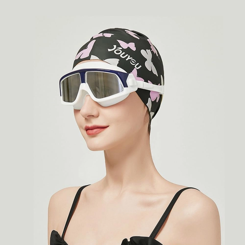 Swim Cap for Women & Men, YondestStars Silicone Swimming Cap Bathing Caps for Long & Short Hair, Swimming Accessories for Adult
