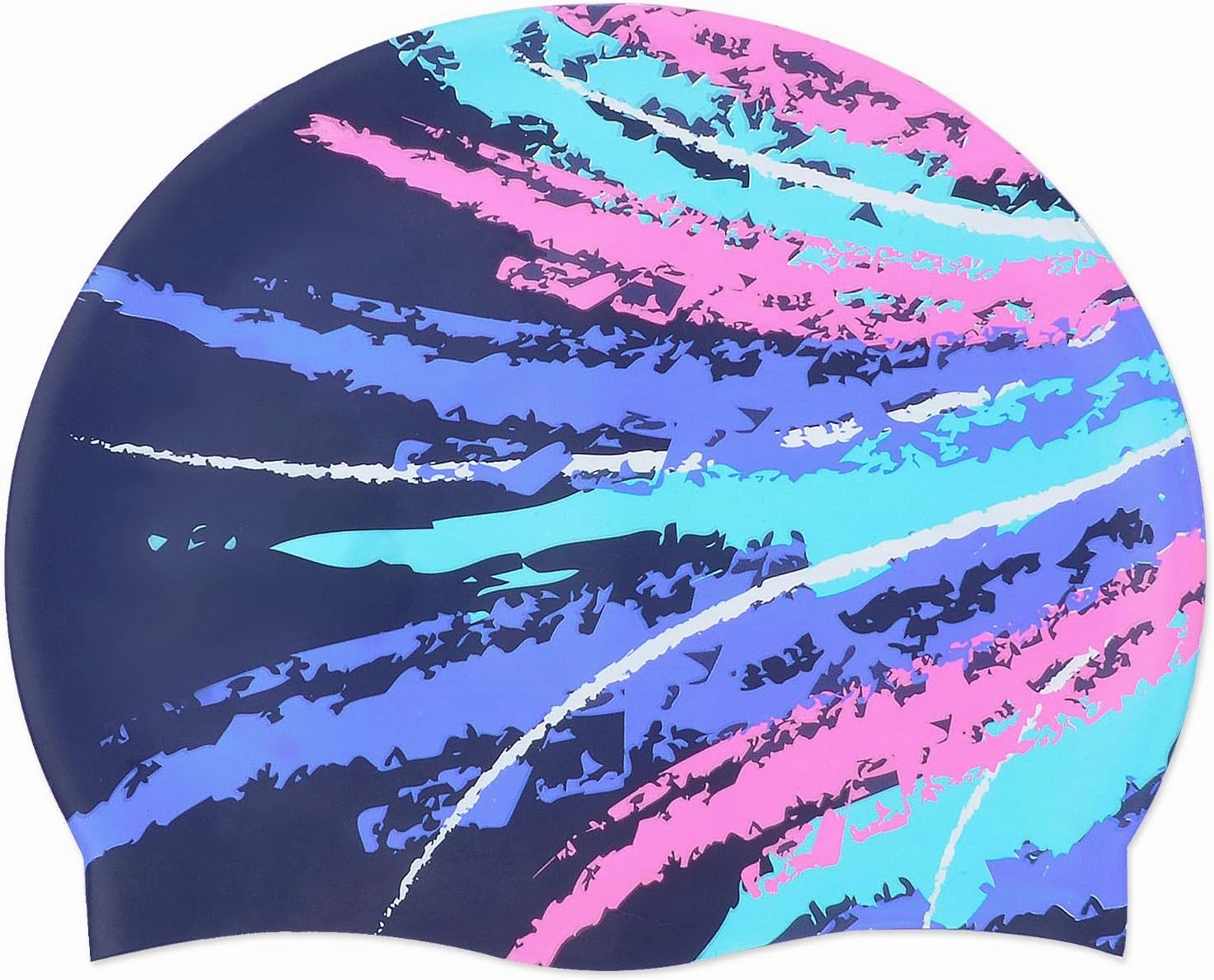 Swim Cap for Women, Silicone Swimming Cap for Long Hair, Waterproof Swim Hats to Keep Hair Dry